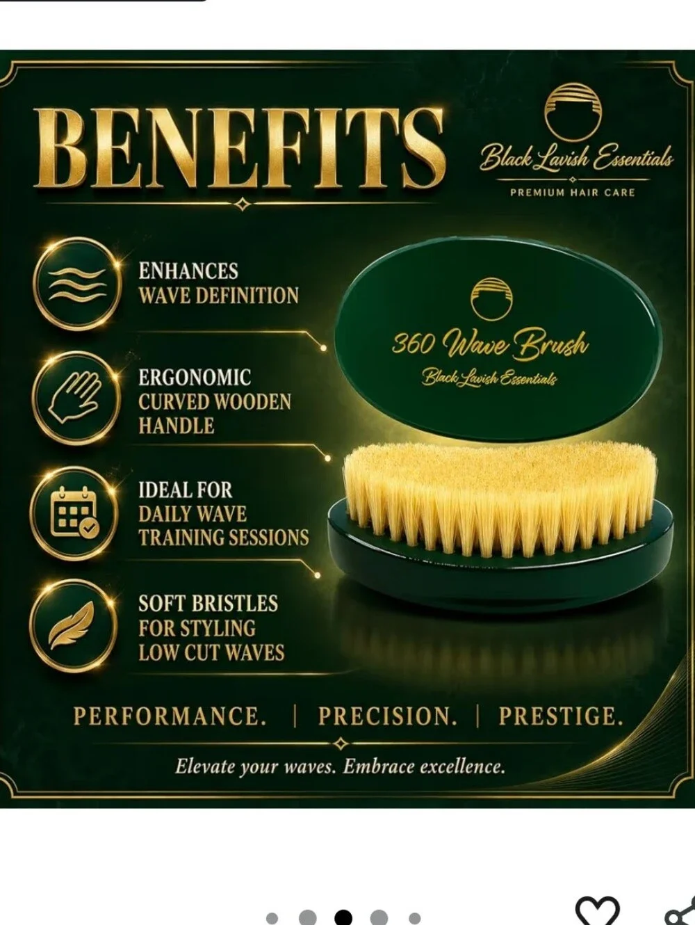 360 Wave Brush Soft Boar Bristles